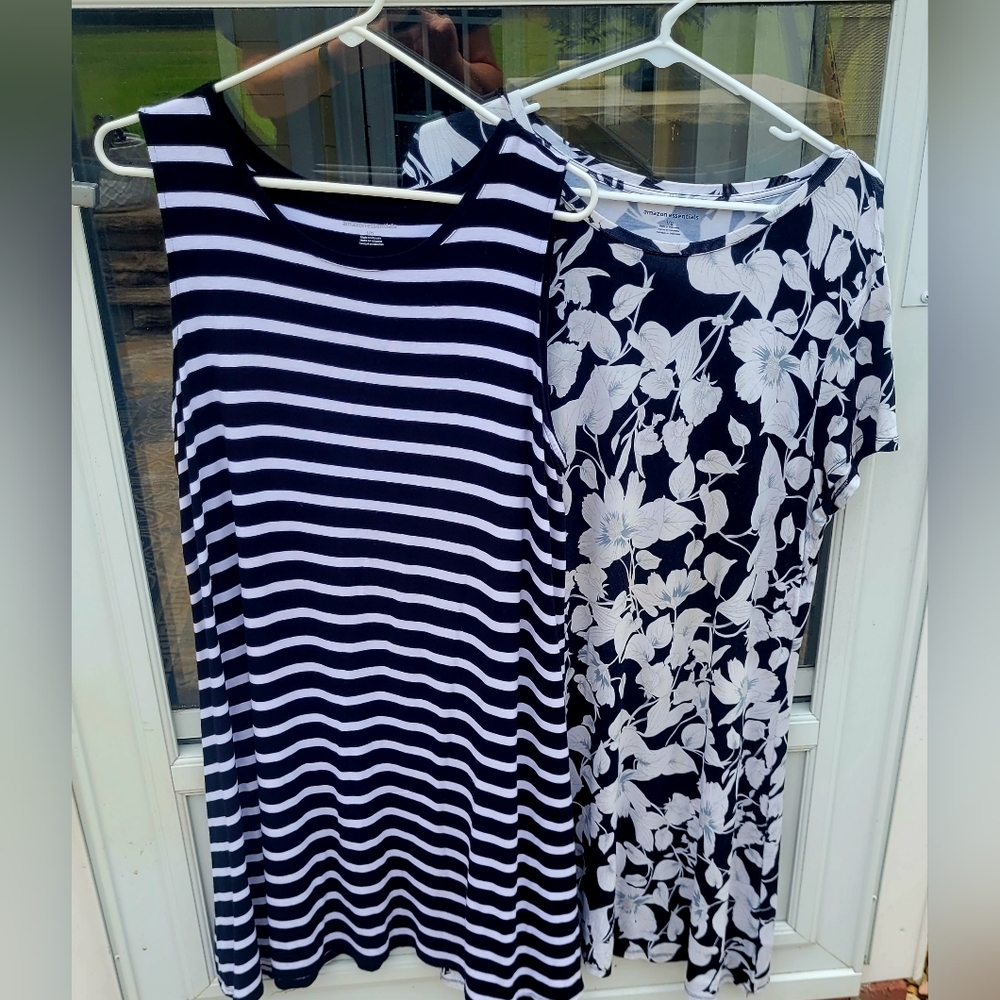 Striped and Floral Black and White Dresses